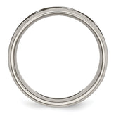 Titanium Brushed & Polished Laser Design 8mm Beveled Edge Band